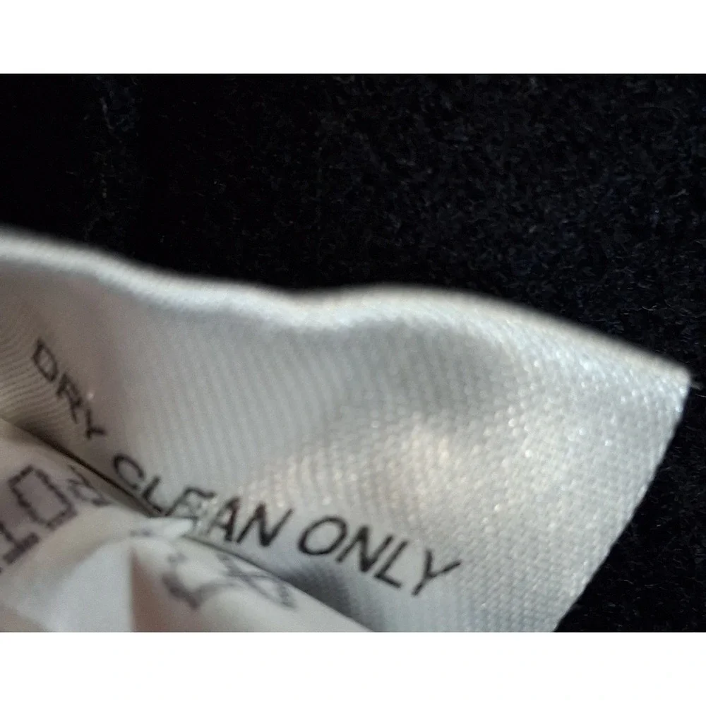 Luii Womens Black 100% Wool Ruffle Double‎ Breasted Blazer Jacket Size S Small